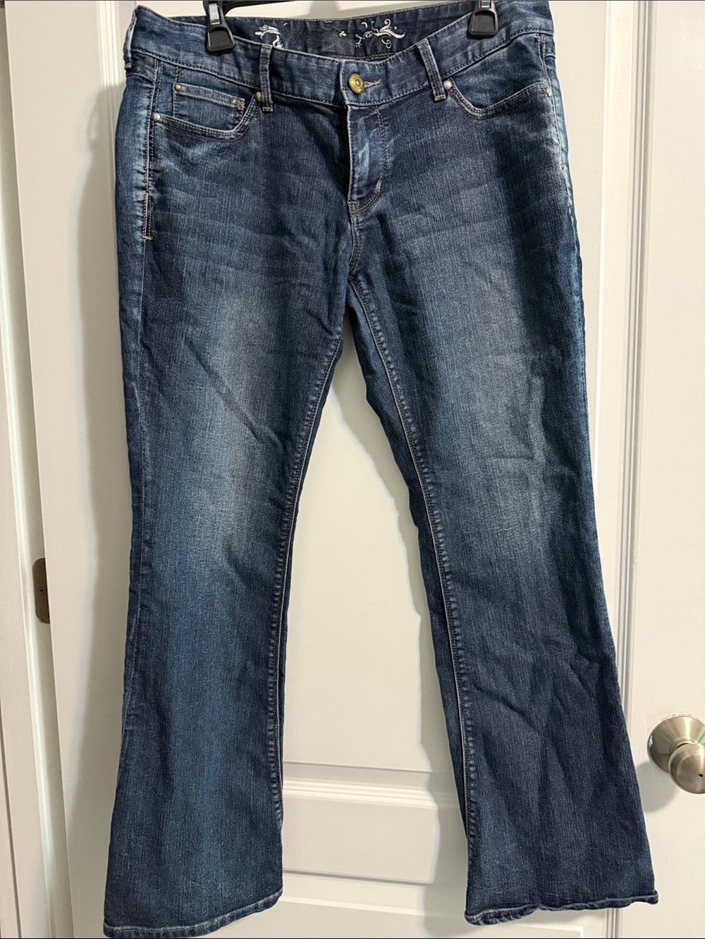 Express-Dark Wash Bootcut Jeans - Blue